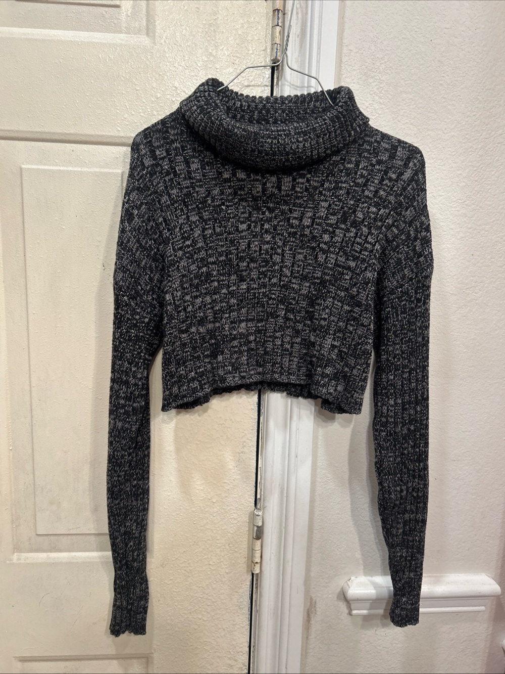 Forever 21 Charcoal Cropped Cowl Neck Sweater